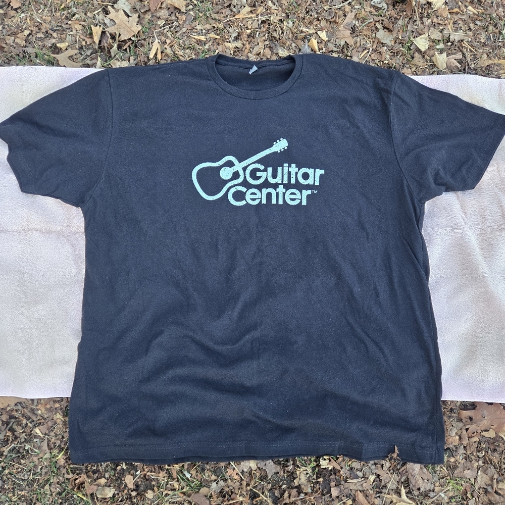 Black Guitar Center Next Level Apparel Charcoal T-Shirt With Guitar Logo